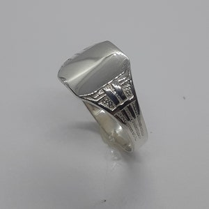 Chevalière pour hommes, chevalière, chevalière en argent, bague initiales, bague personnalisée, chevalière pour lui, bague en argent lourd, bagues pour hommes image 5