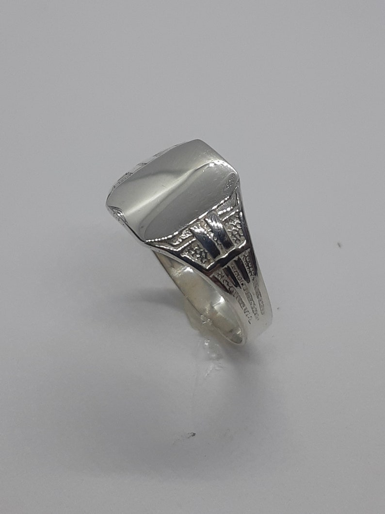 Chevalière pour hommes, chevalière, chevalière en argent, bague initiales, bague personnalisée, chevalière pour lui, bague en argent lourd, bagues pour hommes image 5