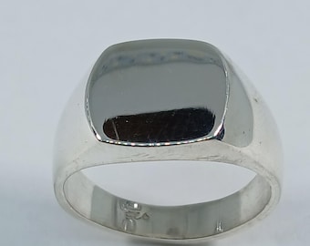 Sterling Silver Signet Ring: Personalized Initials Ring