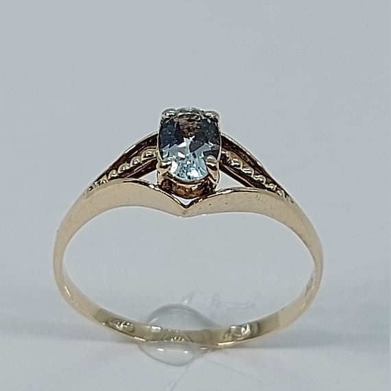Aquamarine 10k deals gold ring