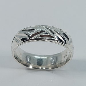 Silver Band, Hand Engraved Band, Engraved Silver Band, Unisex Silver Band, Band Silver, Women Silver Band, Men Silver Band