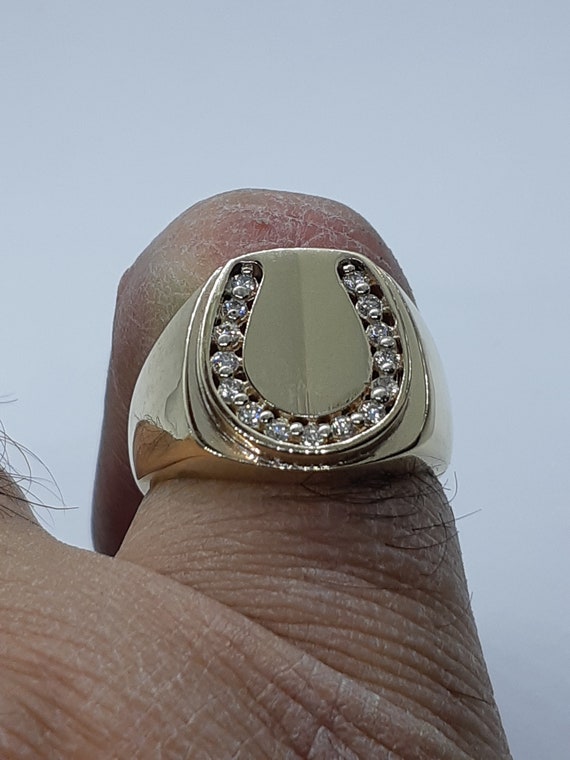 Buy Signet Ring Gold Signet Ring Horse Shoe Ring Men Signet