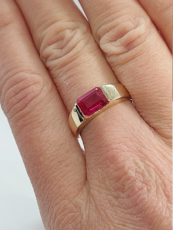 Ruby Gold Ring - Boho Band, Horizontal Oval Ruby Ring, Tribal Ruby Rin –  Adina Stone Jewelry