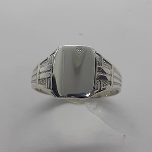 Chevalière pour hommes, chevalière, chevalière en argent, bague initiales, bague personnalisée, chevalière pour lui, bague en argent lourd, bagues pour hommes image 4