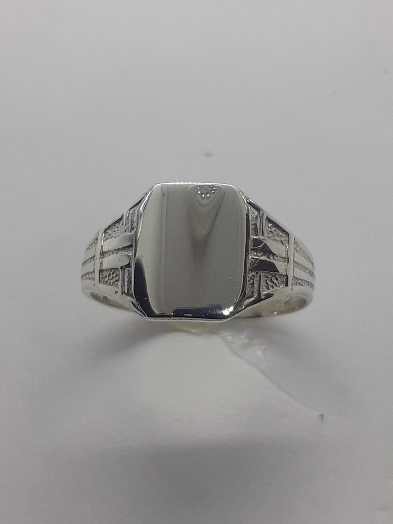 Chevalière pour hommes, chevalière, chevalière en argent, bague initiales, bague personnalisée, chevalière pour lui, bague en argent lourd, bagues pour hommes image 4