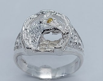 Bague en argent de cheval, bague en argent pour hommes, bague de cheval, bagues pour femmes, bague en argent sterling, bijoux de cheval, bague en zircon cubique, bagues en argent, Zircon