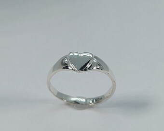 Woman Signet Ring, Heart Signet Ring, Classic Signet Ring