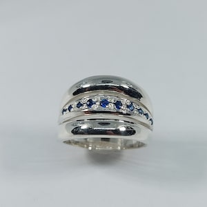 Sapphire Rings, Sapphire Silver Ring, Solid Ring, Silver Ring, Authentic Sapphire, Free Shipping, Gift for Her, Sapphire, 925  Silver