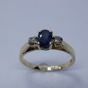 Sapphire Ring, Sapphire and Diamond Ring, Blue Sapphire Ring, Diamond Ring, September Birthstone, 10K Gold Sapphire Ring, Free Shipping
