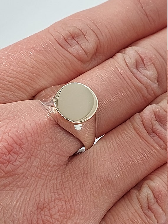 Men's 10k Yellow Gold & Sterling Silver Signet Ring, Personalized