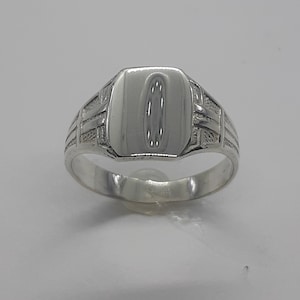 Chevalière pour hommes, chevalière, chevalière en argent, bague initiales, bague personnalisée, chevalière pour lui, bague en argent lourd, bagues pour hommes image 2