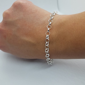 Women Bracelet, 925 Sterling Silver, Chain Bracelet, Bracelet for Her, Birthday Gift, Christmas Gift, Delicate Bracelet, 10k Yellow Gold