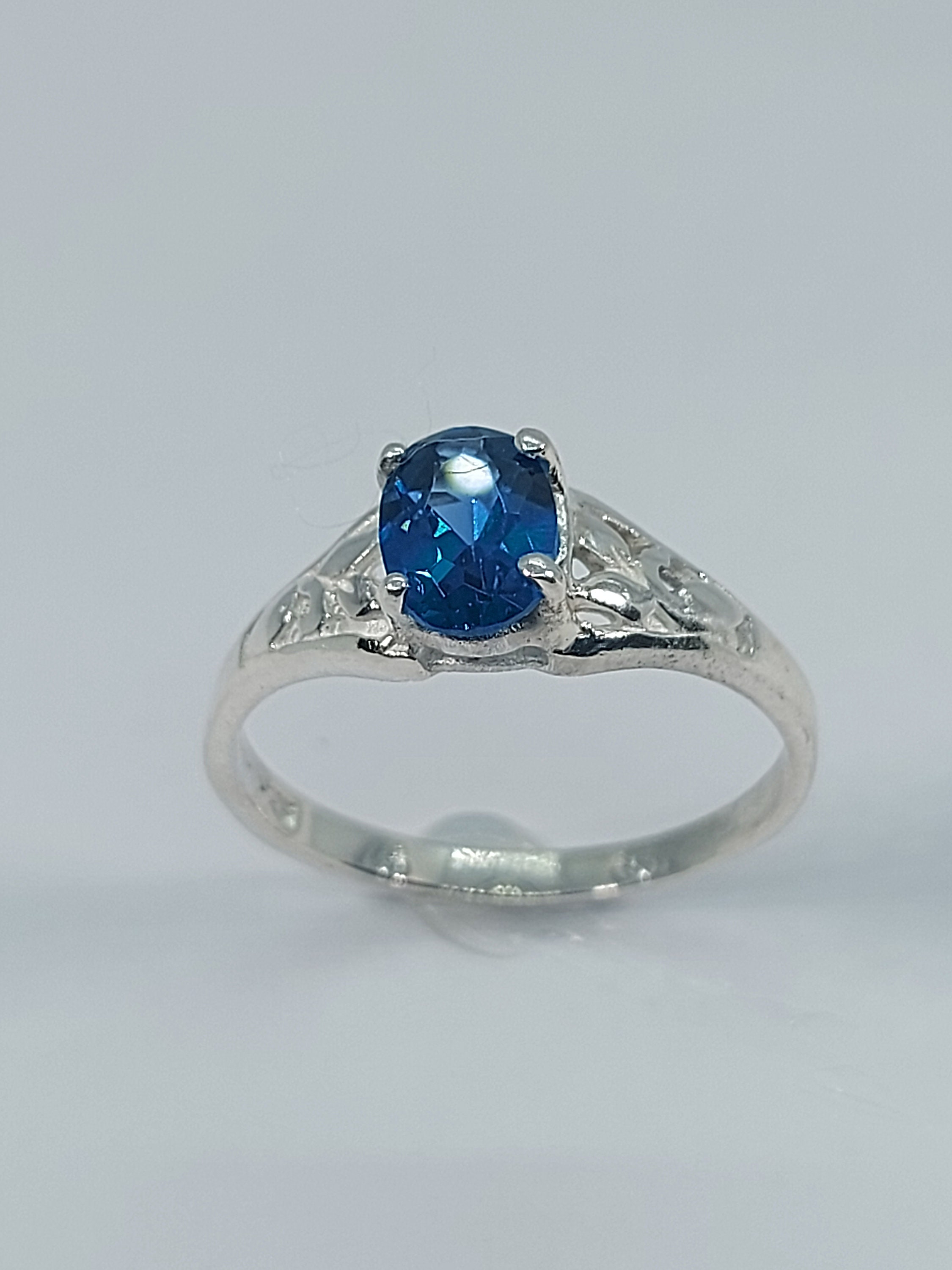 SILVER925 BLUE STONE DESIGN RING/シルバーリング Mens Silver Handmade 925 Sterling Silver Blue Stone Ring