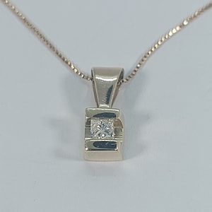 10k Yellow Gold Diamond Pendant: April Birthstone Necklace