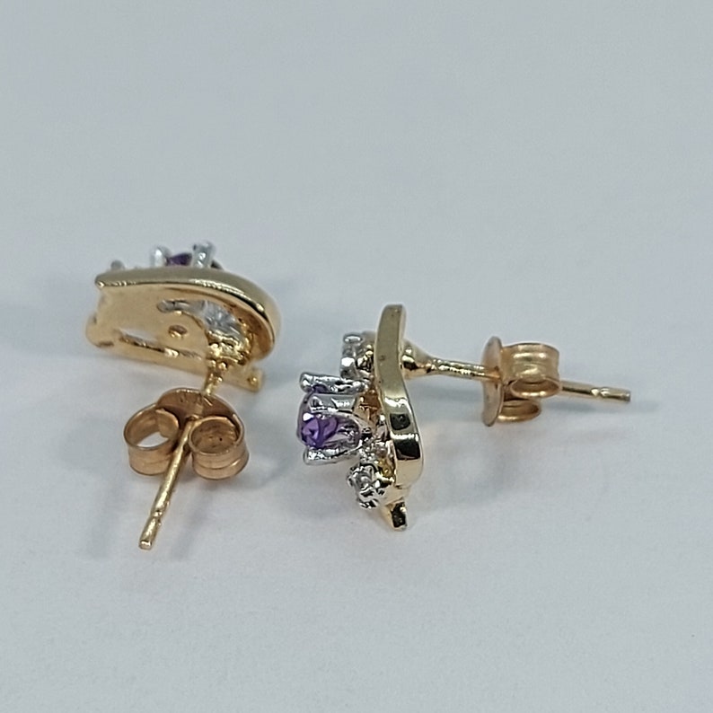 Amethyst Earrings, Diamonds Stud, Amethyst Jewelry, Stud Earrings, 10k ...