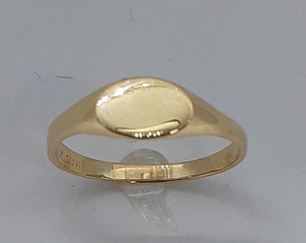 Kids Signet Ring, Signet Ring, Gold Signet Ring, Initials Ring, 10k Yellow Gold Ring, Signet Yellow Gold, Free Shipping, Girl Ring, Boy Ring