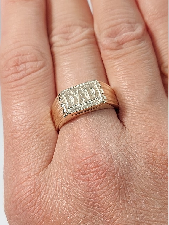 Men's Ring for Father 14K Solid Gold Dad's Ring 1-6 Birthstones, Father's  Gift | eBay