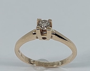 Engagement Ring, Diamond Engagement Ring, Solitaire Ring, Women Engagement, 10k Yellow Gold,  Solitaire Ring Gold, Wedding Ring, Gold
