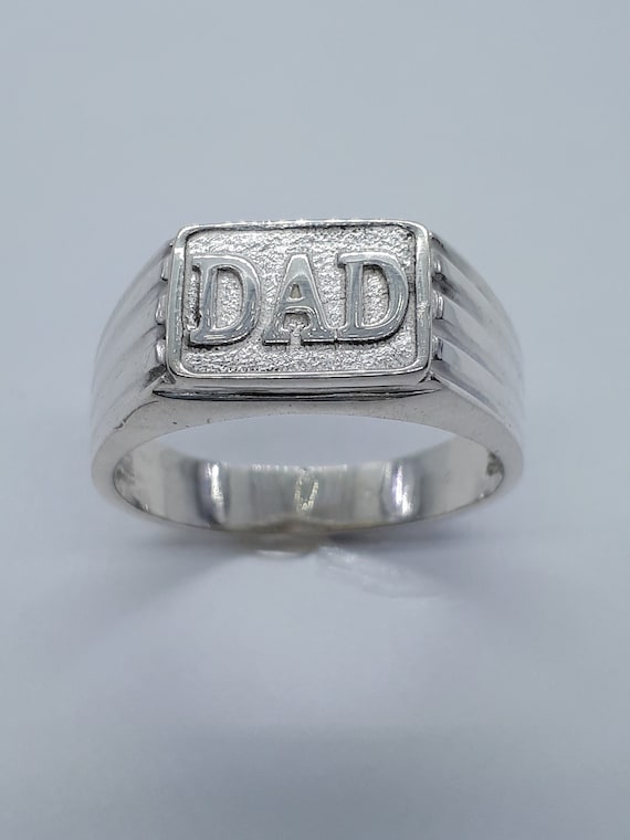 Sterling silver cheap dad ring