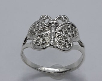Anillo de mariposa de plata esterlina, anillo de mujer hecho a mano, regalo para ella