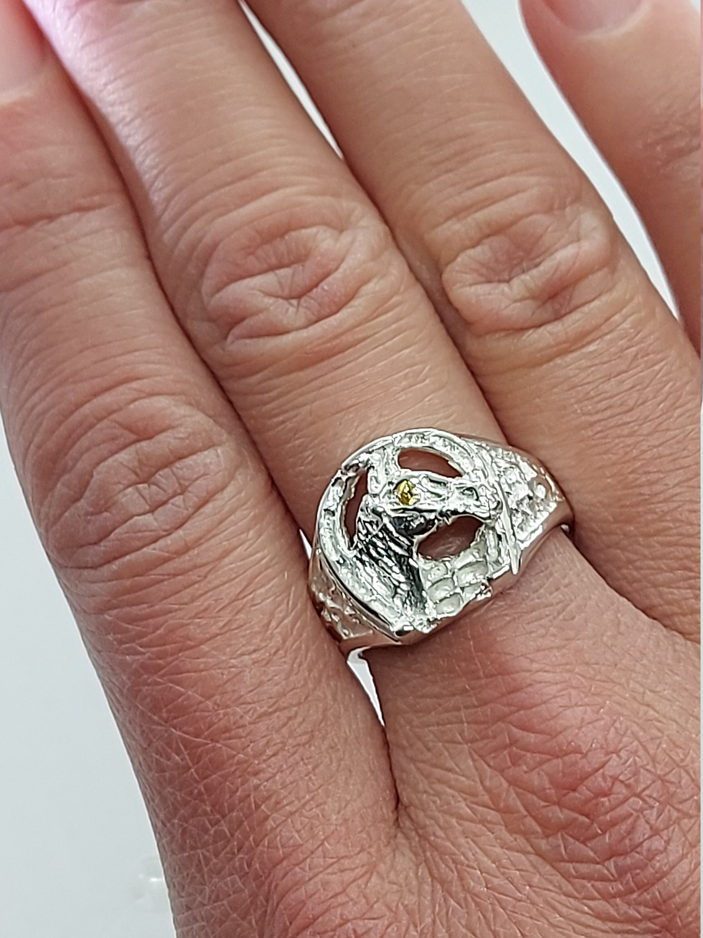 馬のシルバーリング、メンズシルバーリング、馬のリング、レディース