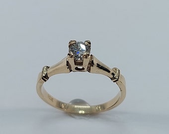 Engagement Ring, Diamond Engagement Ring, Solitaire Ring, Women Engagement, 10k Yellow Gold,  Solitaire Ring Gold, Wedding Ring, Gold