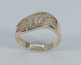 10k Gelbgold Diamant Ring, Größe 6