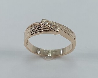 10K Gelbgold Diamant Ring, Größe 5 3/4