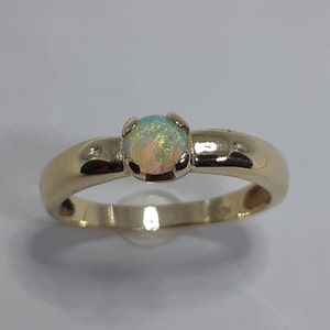Opal Ring, Opal Gold Rings, Gold Ring, Free Shipping, Opal and Gold, Opal Jewellery, Diamond Ring, 10k Yellow Gold Ring, Gift for Her