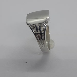 Chevalière pour hommes, chevalière, chevalière en argent, bague initiales, bague personnalisée, chevalière pour lui, bague en argent lourd, bagues pour hommes image 7