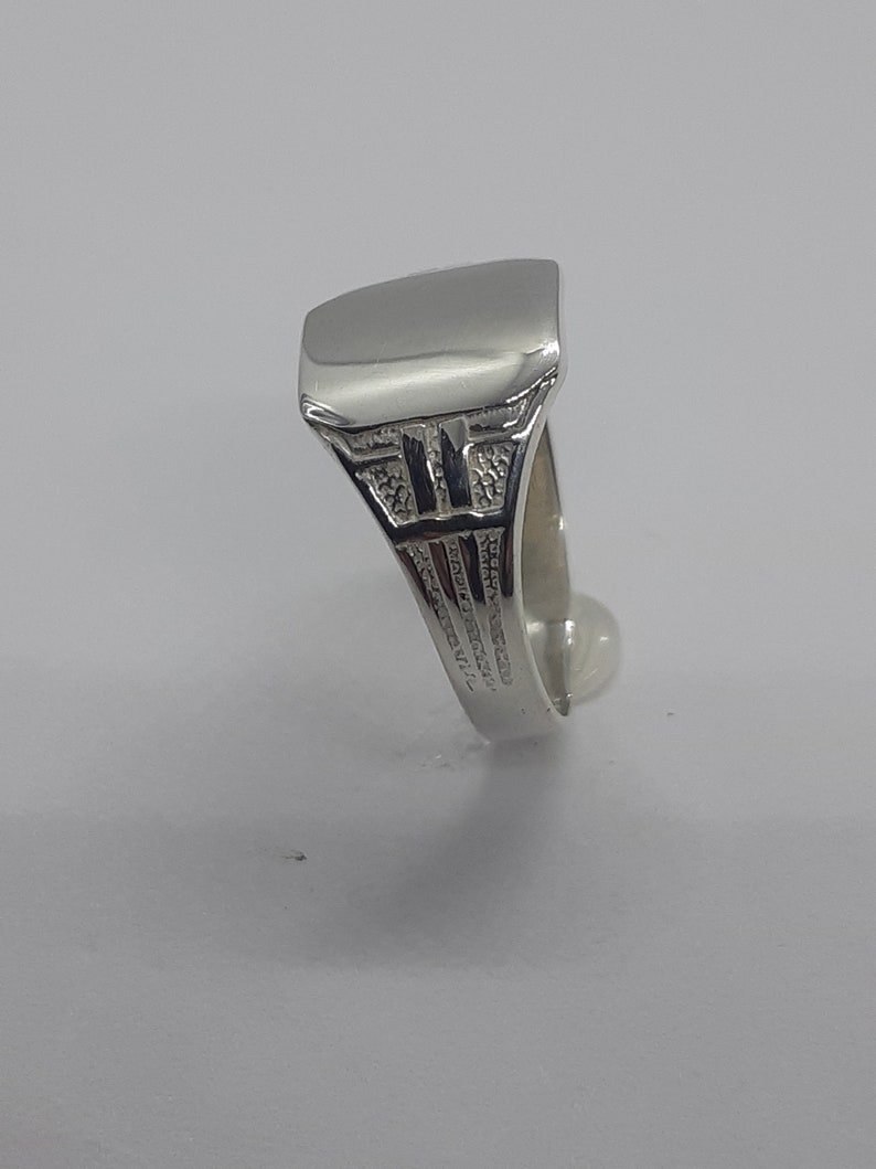 Chevalière pour hommes, chevalière, chevalière en argent, bague initiales, bague personnalisée, chevalière pour lui, bague en argent lourd, bagues pour hommes image 7