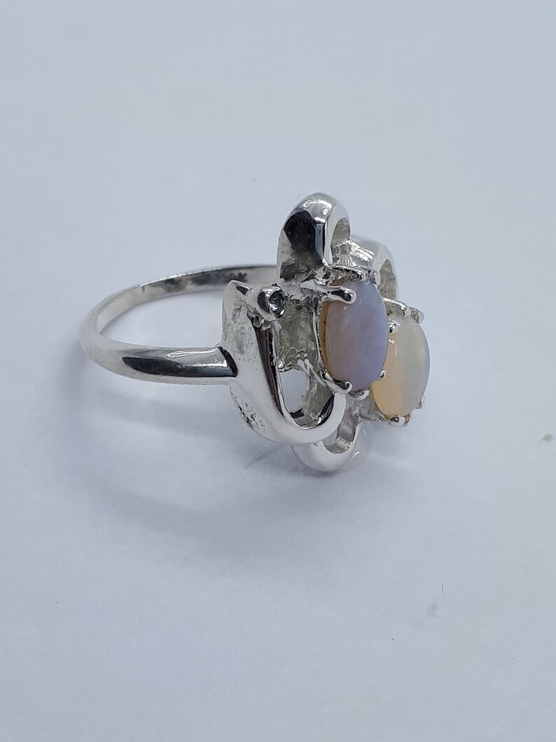 Aquamarine Aquamarine Silver Rings Opal Silver Ring Opal and Silver Opal Jewelry Silver Ring Christmas Gift Free Shipping Opal Rings