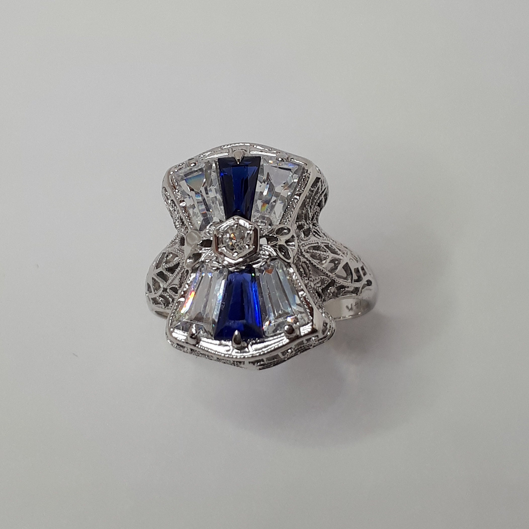 Blue Stone Ring White Gold Ring 14k White Gold December Birthstone Blue Stone Jewellery 14K White Gold