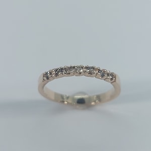 ハンドメイド 10K イエローゴールド シャンパンダイヤモンドリング - サイズ 5 1/2