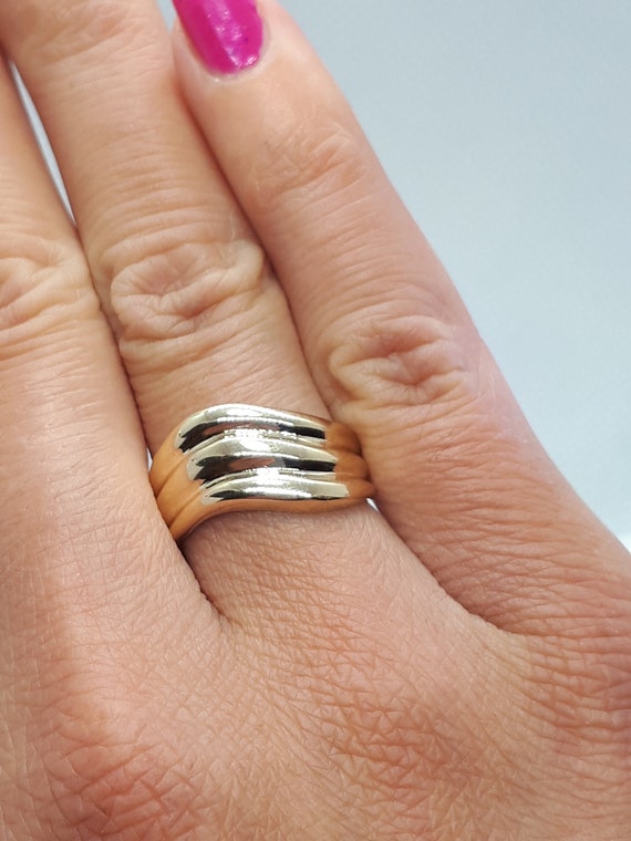 Real 18K Yellow White Gold Ring For Women Ladies Full Star Engagement Ring  Gift | eBay