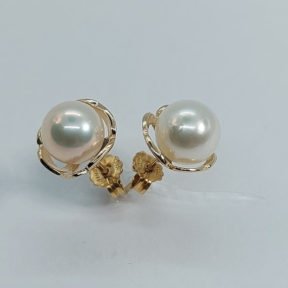 10k gold on sale pearl earrings