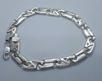 Massives Sterling Silber Herren Kettenarmband, schweres Design