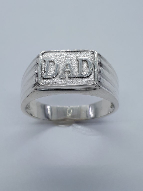 Men Ring Dad Ring Silver Ring Father s Day Gift Silver Dad Ring Free Shipping Mens Rings Birthday Gift 925 Sterling Silver Silver Etsy