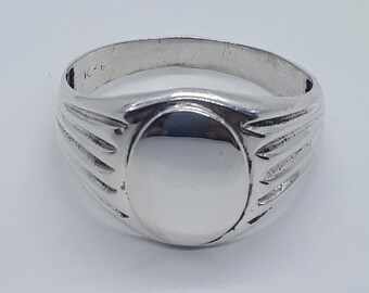 Men Signet Ring, Signet Ring, Silver Signet Ring, Initials Ring