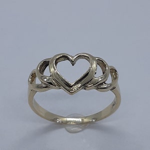 Women Gold Ring, Heart Ring, Yellow Gold Ring, Yellow Gold Heart Ring, Free shipping, 10K Yellow Gold, Gift for Her, 10k Yellow Gold Rings