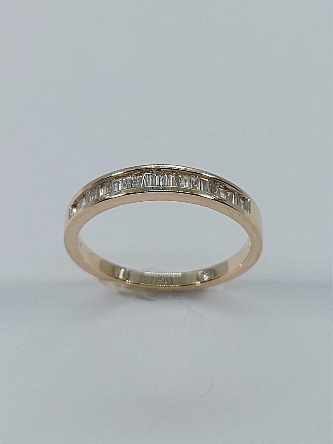 14k Yellow Gold Baguette Diamond Wedding Ring - Etsy