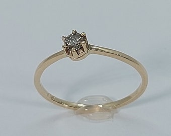 Engagement Ring, Diamond Engagement Ring, Solitaire Ring, Women Engagement, 10k Yellow Gold,  Solitaire Ring Gold, Wedding Ring, Gold