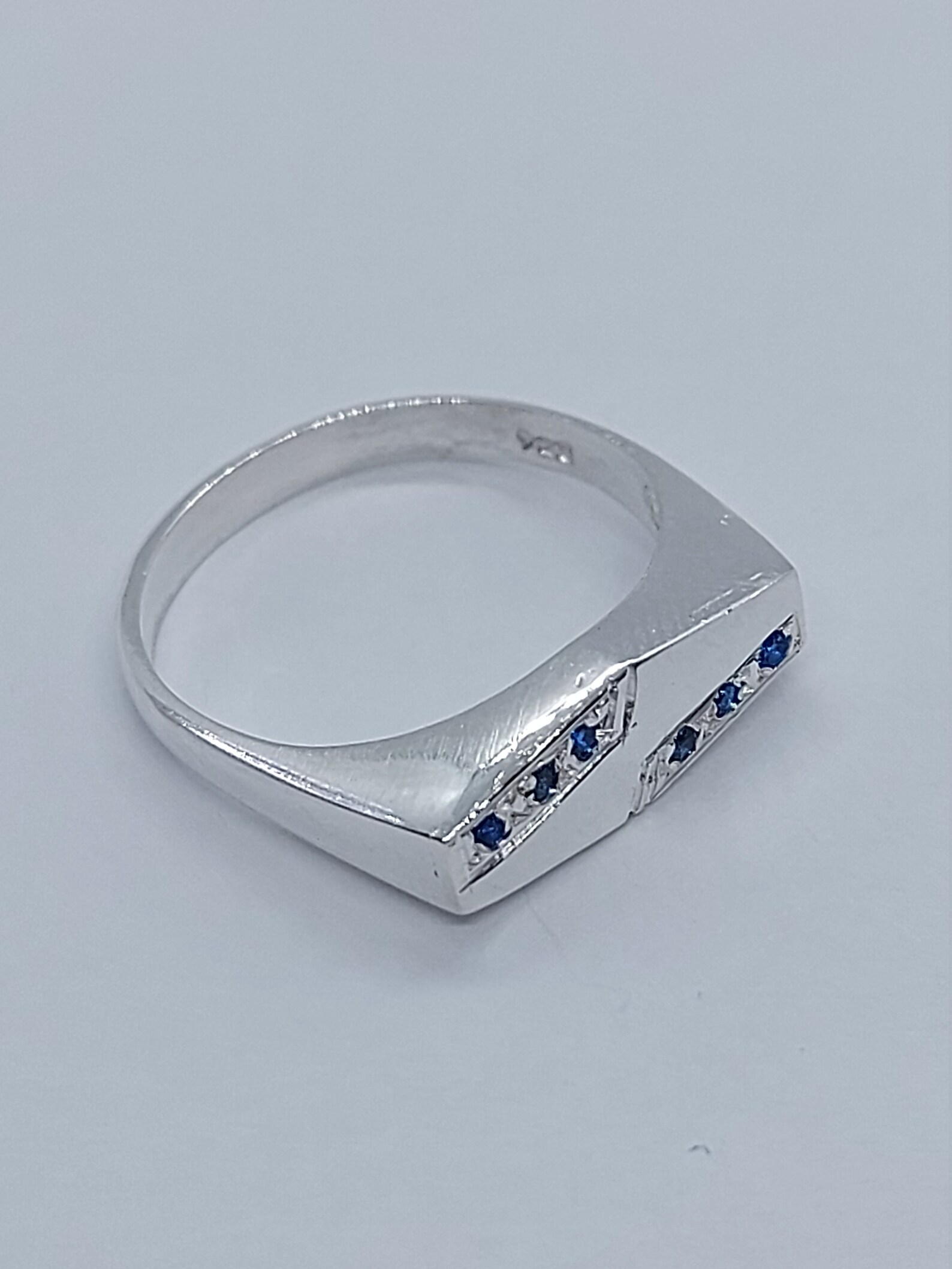 Sapphire Rings Sapphire Silver Ring Men Sapphire Ring Etsy