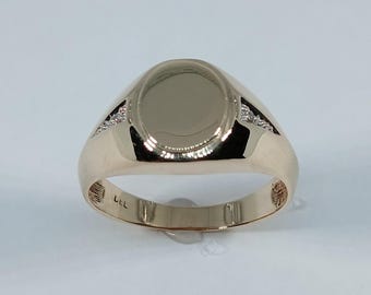 10Kイエローゴールド シグネットリング、「JB」モノグラム、サイズ