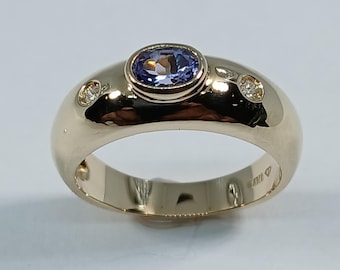 14k Yellow Gold Tanzanite Ring with Diamond Accents