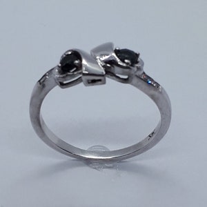 Sapphire Ring, Sapphire and Diamond Ring, Blue Sapphire Ring, Diamond Ring, September Birthstone, 14K White Gold Sapphire, Free Shipping