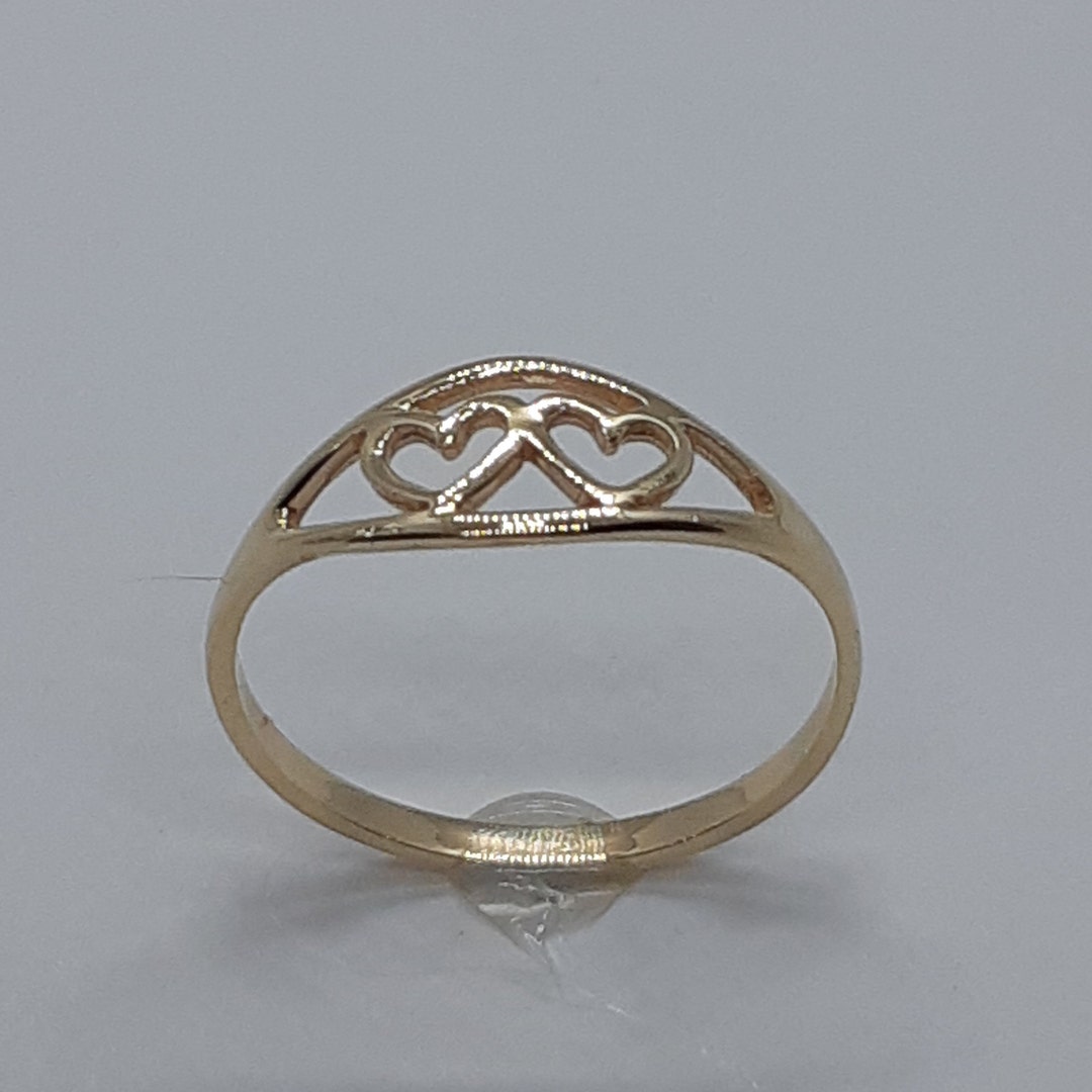 Girl Gold Ring Women Gold Ring Girl Heart Ring Yellow Gold Etsy