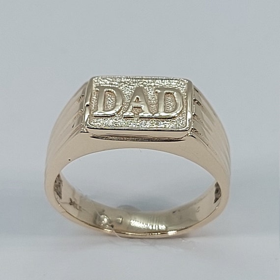9ct Gold Dad Ring Cz Size T-Z 3.8g *HALLMARKED* *FREE DELIVERY* *GIFT BOX*  | eBay