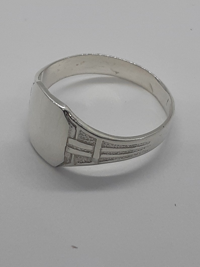 Chevalière pour hommes, chevalière, chevalière en argent, bague initiales, bague personnalisée, chevalière pour lui, bague en argent lourd, bagues pour hommes image 8