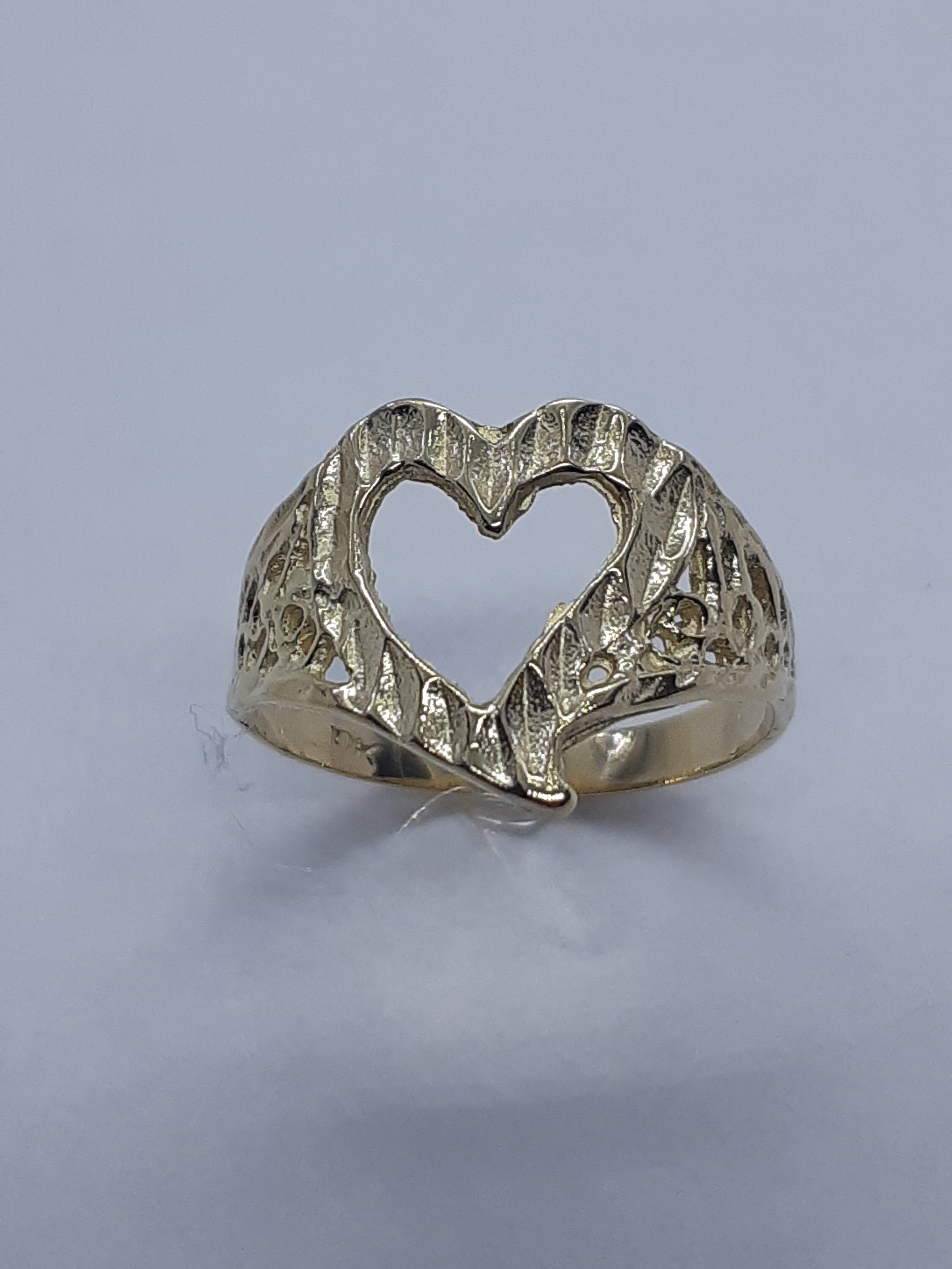 Women Gold Ring, Heart Ring, Yellow Gold Ring, Yellow Gold